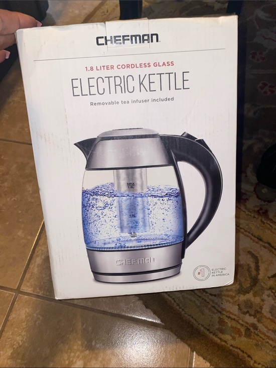 Chefman Other - New Chefman Electric Kettle - Clear Glass with Silver Accents